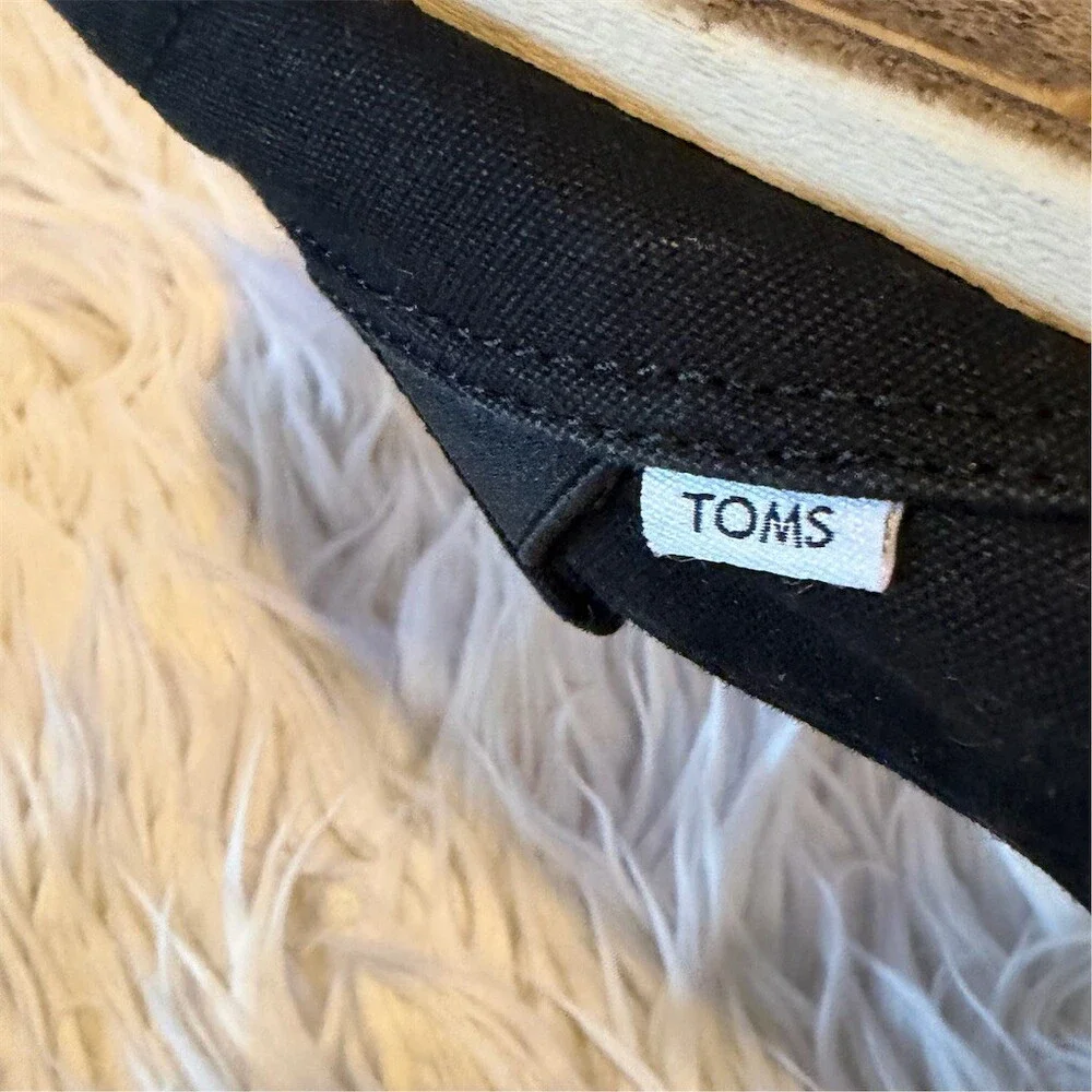 TOMS Alpargata Classic Womens Flats Black Slip-On Espadrilles Size 8